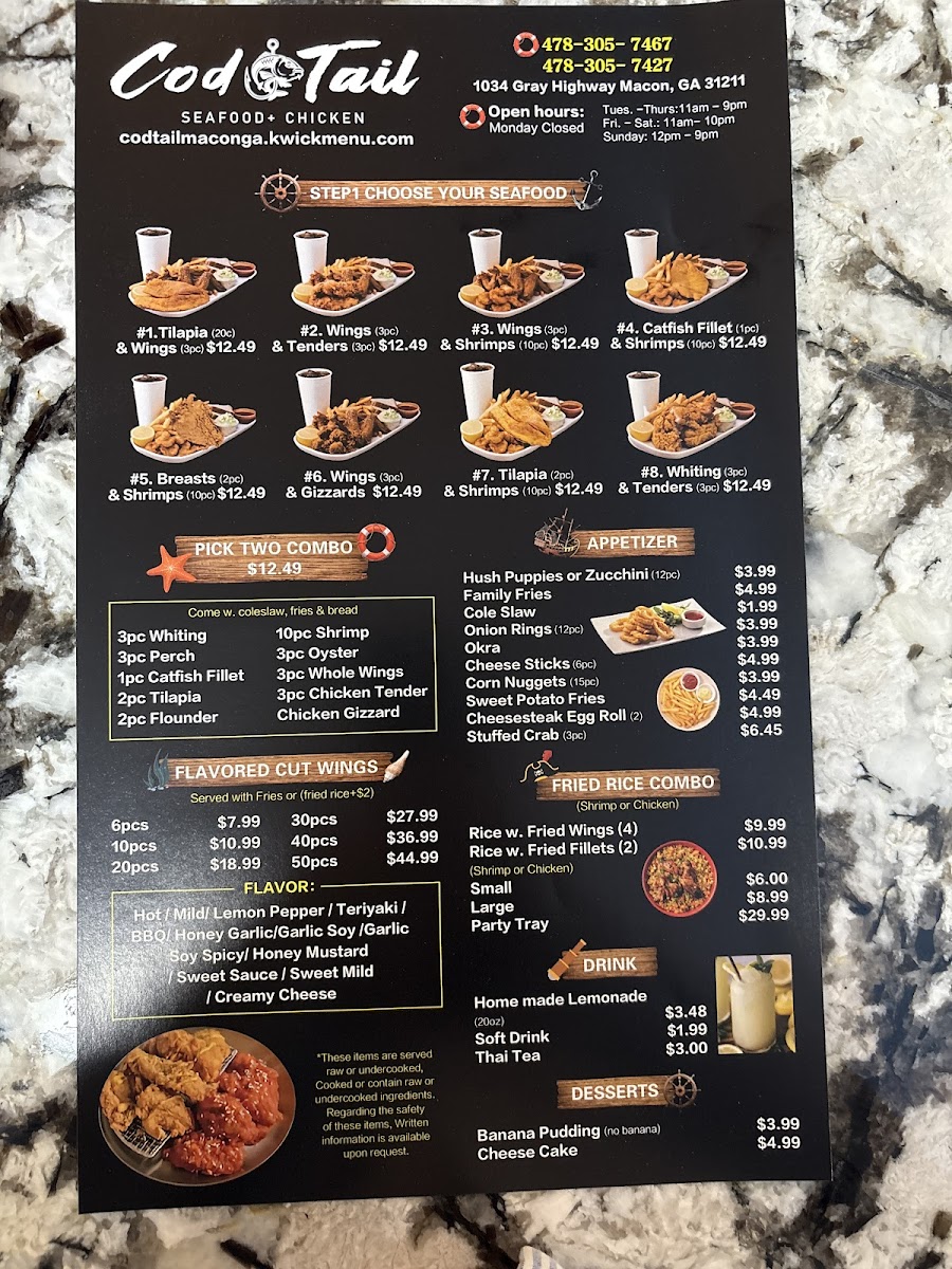 Menu Cod Tail Of Macon-1