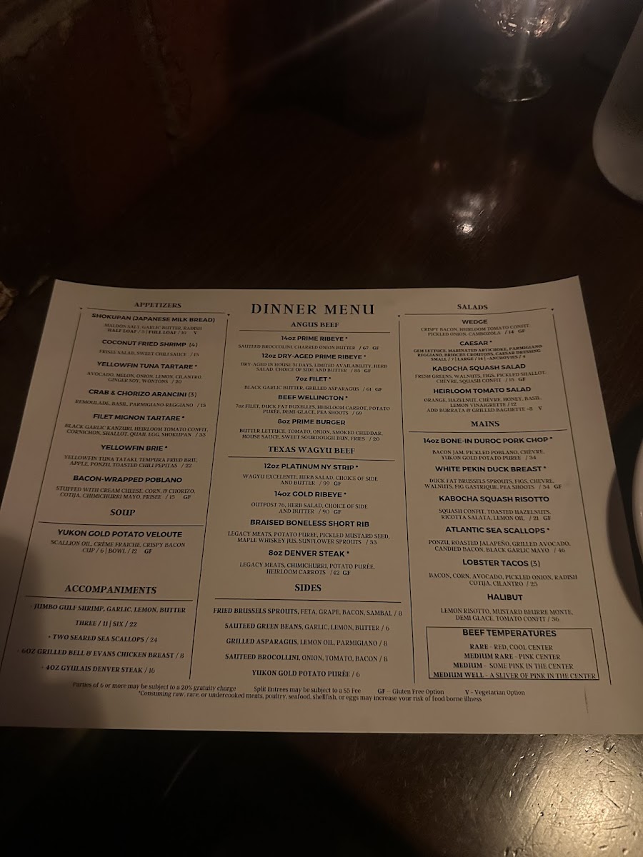 Menu Cody's Restaurant, Bar, & Patio Nb-7