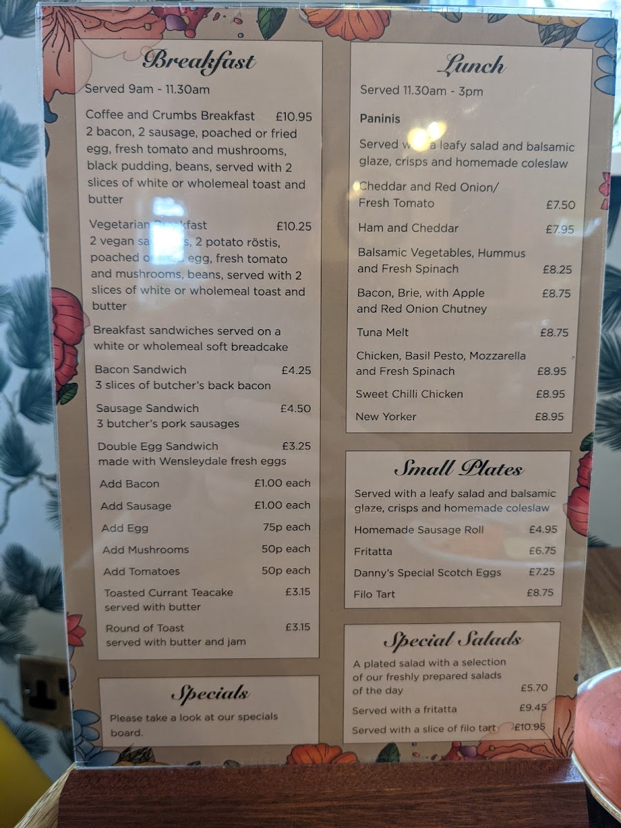 Menu Coffee & Crumbs At The Parish Rooms-6