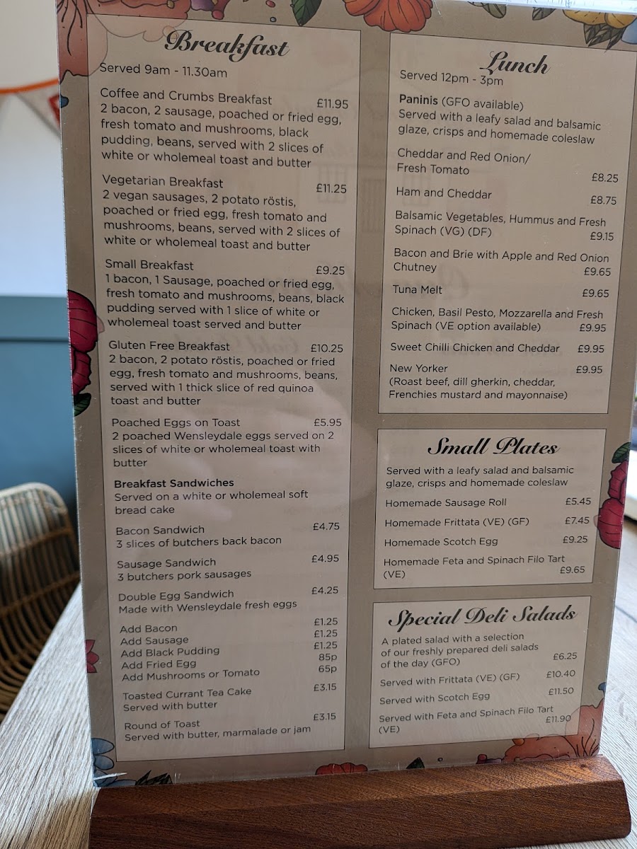 Menu Coffee & Crumbs At The Parish Rooms-7