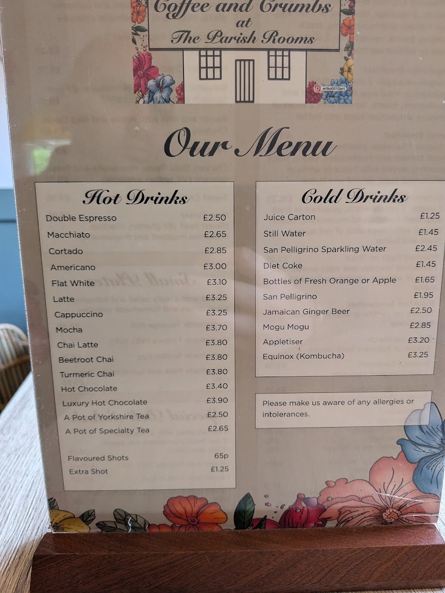 Menu Coffee & Crumbs At The Parish Rooms-8