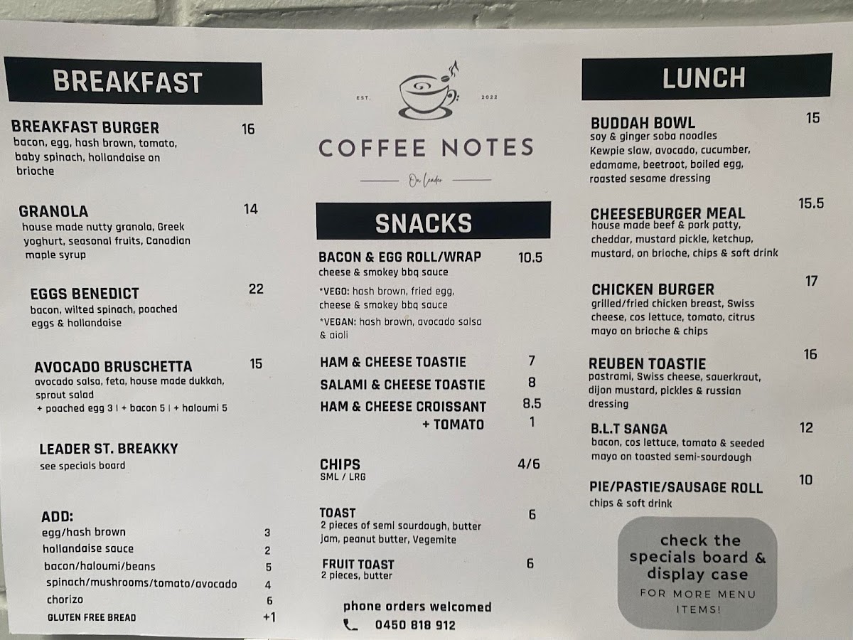 Menu Coffee Notes On Leader-2