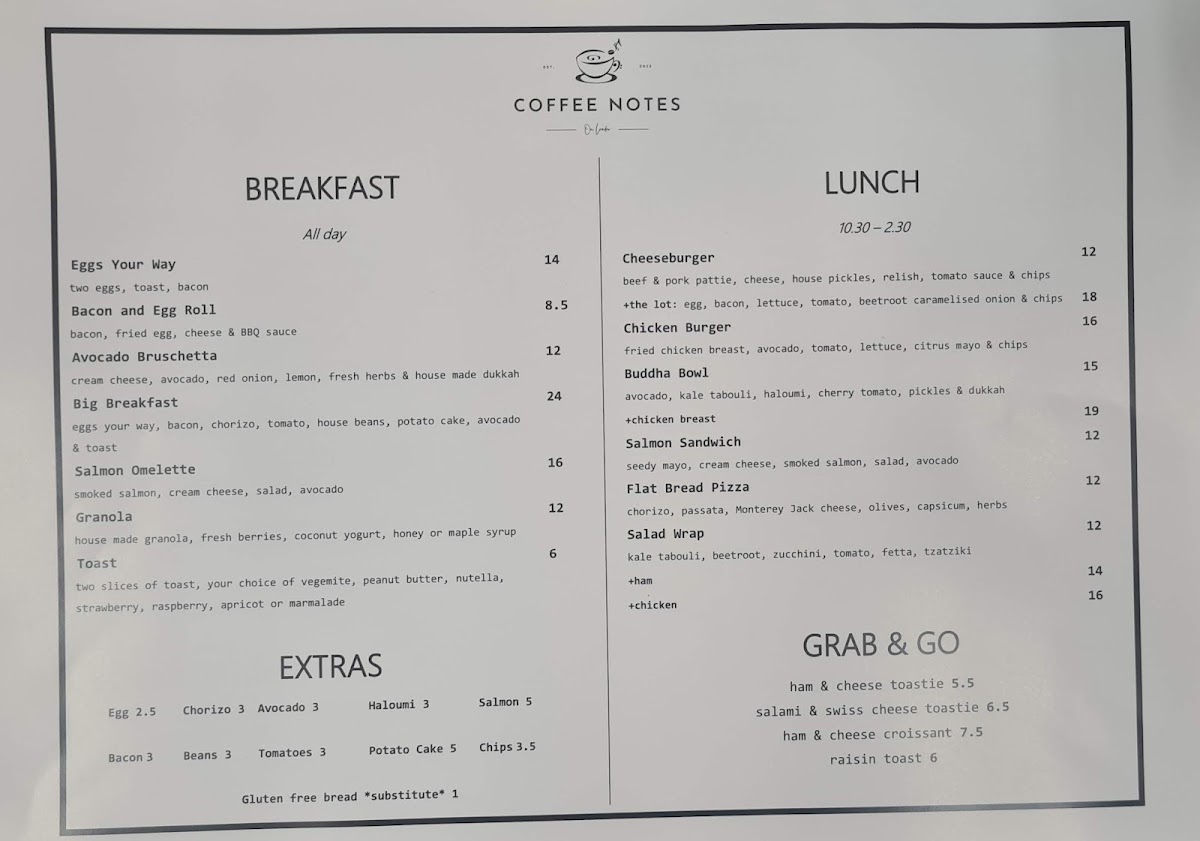 Menu Coffee Notes On Leader-4