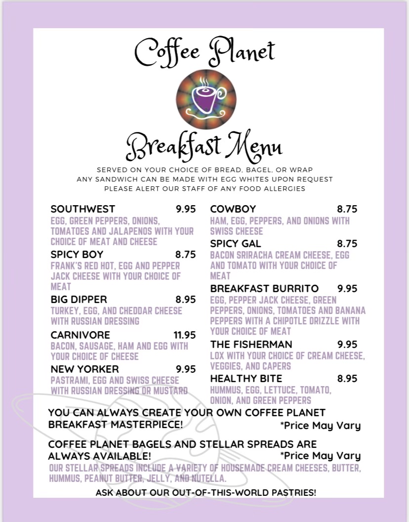Menu Coffee Planet Ballston Spa-2