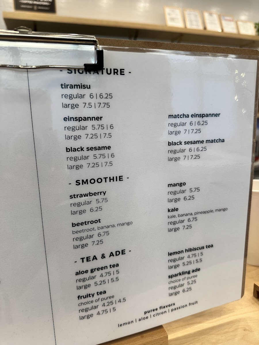Menu Coffee U-10