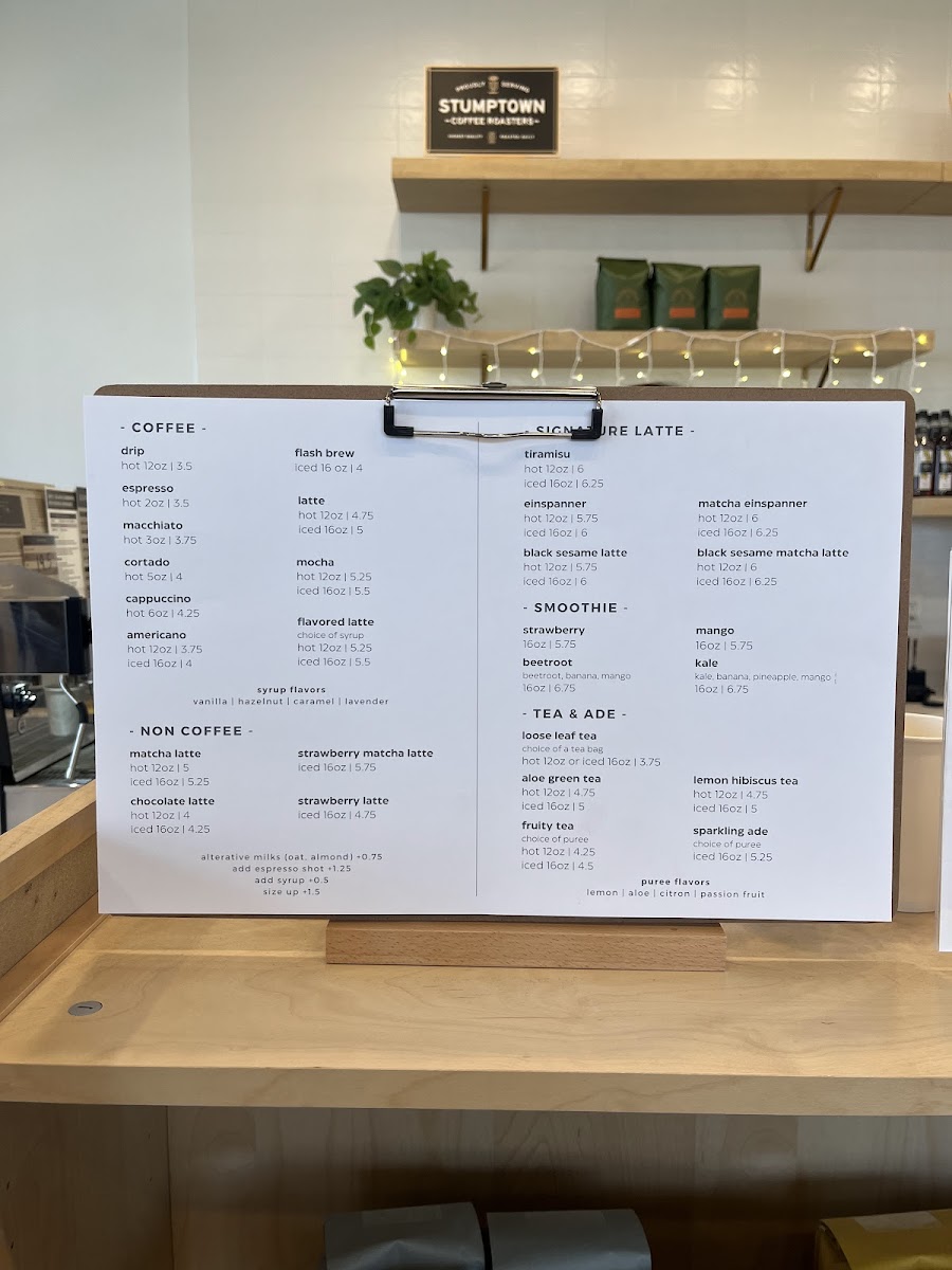 Menu Coffee U-6