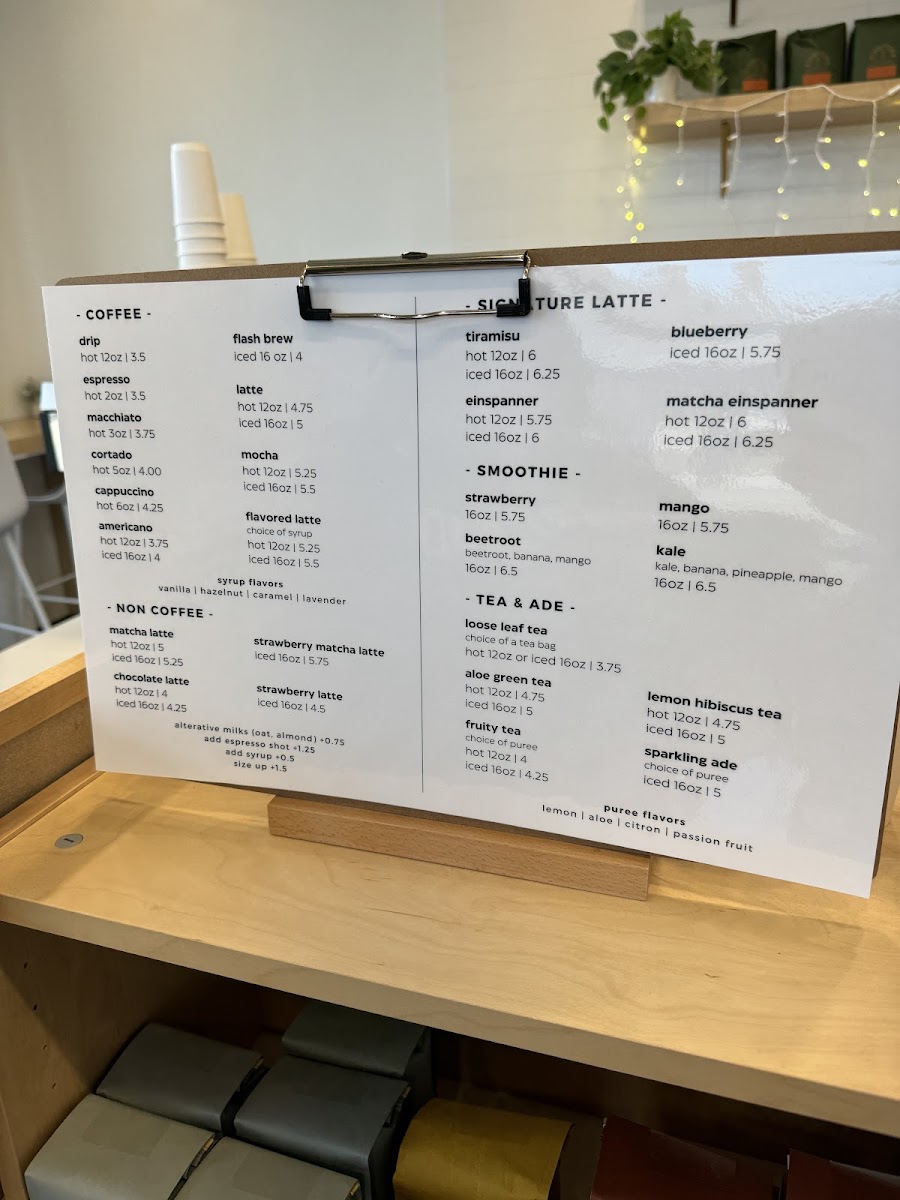 Menu Coffee U-9