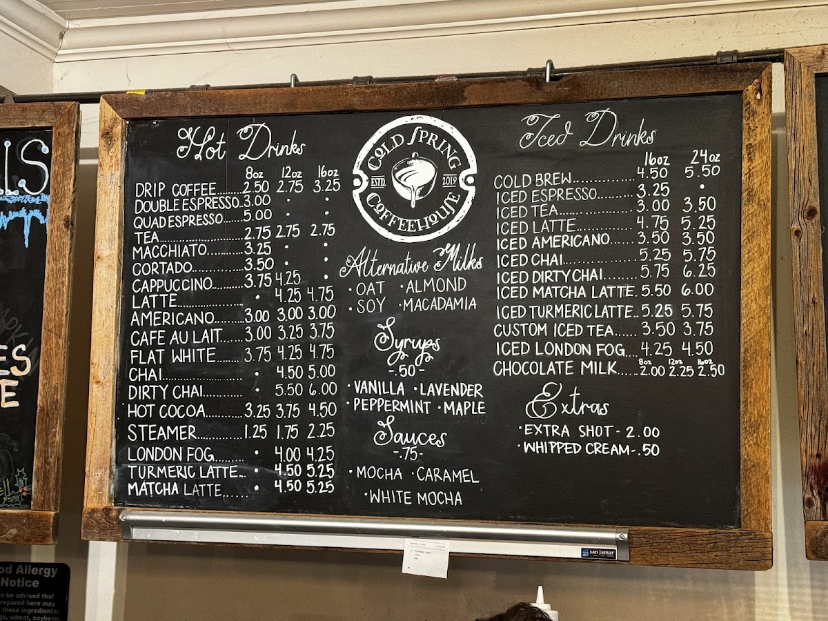 Menu Cold Spring Coffeehouse-5