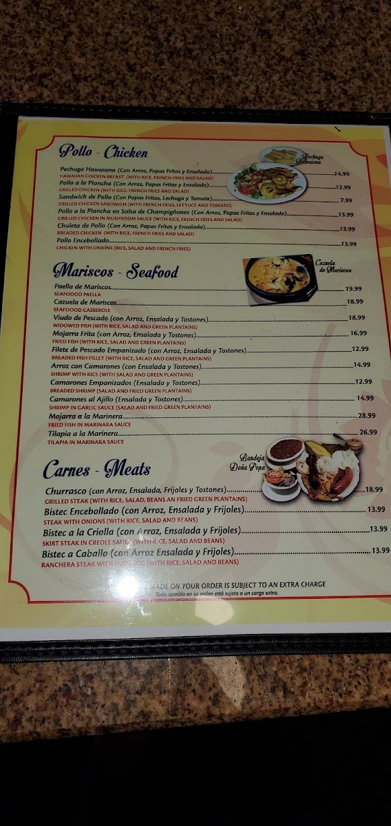 Menu Colombian Resturant Brisas Del Valle #2-3