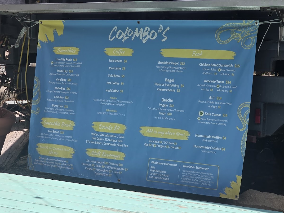 Menu Colombo's Smoothies-1