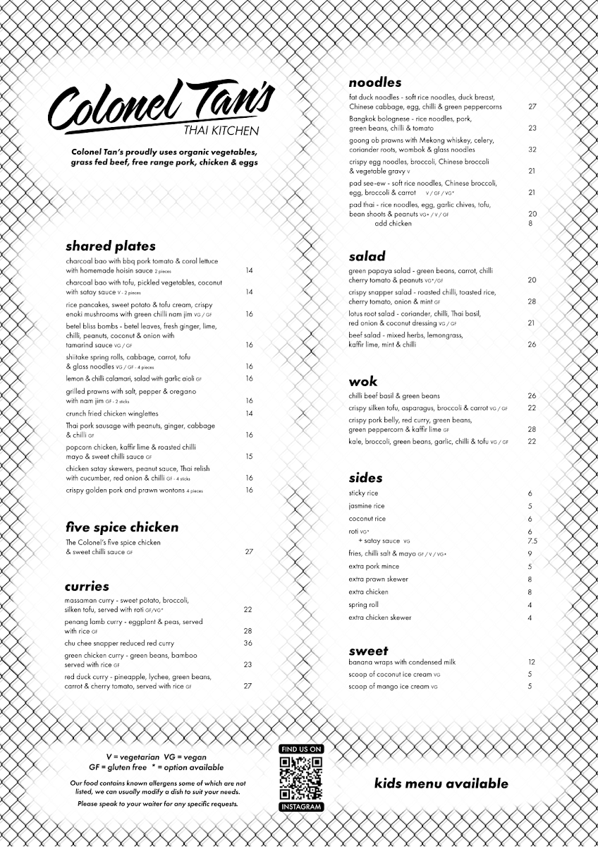 Menu Colonel Tan's Thai Kitchen-1