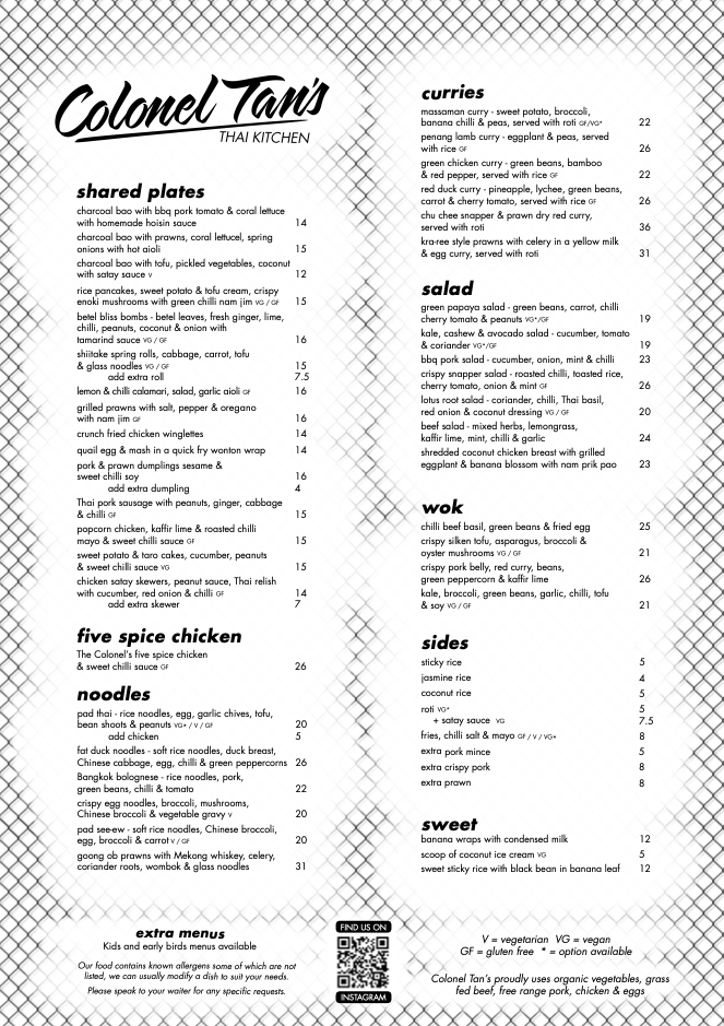 Menu Colonel Tan's Thai Kitchen-2