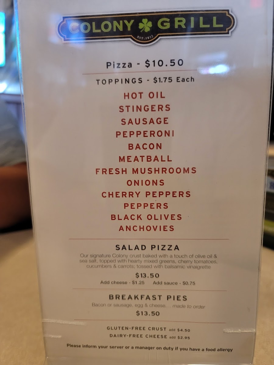 Menu Colony Grill - Stamford-10