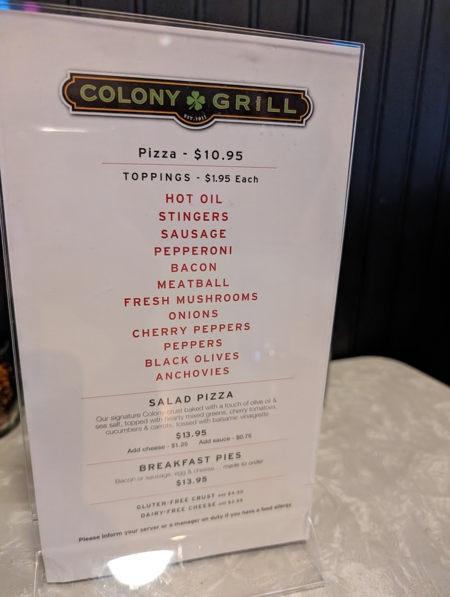 Menu Colony Grill - Stamford-5