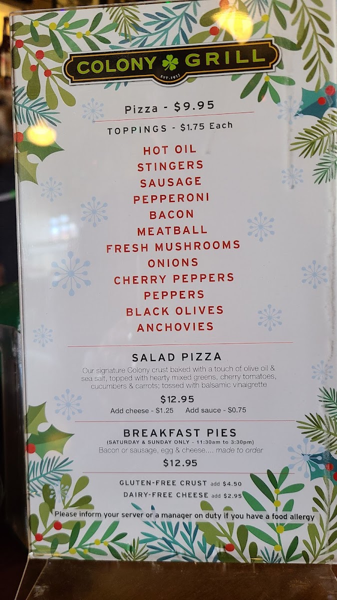 Menu Colony Grill - Stamford-6