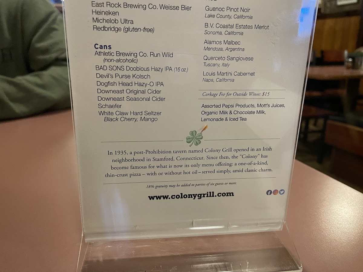 Menu Colony Grill - Stamford-7