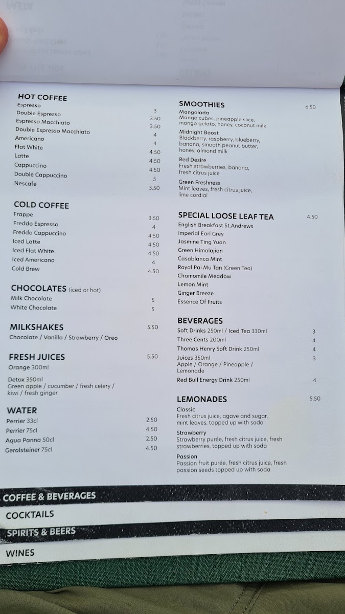Menu Columbia Pier-1