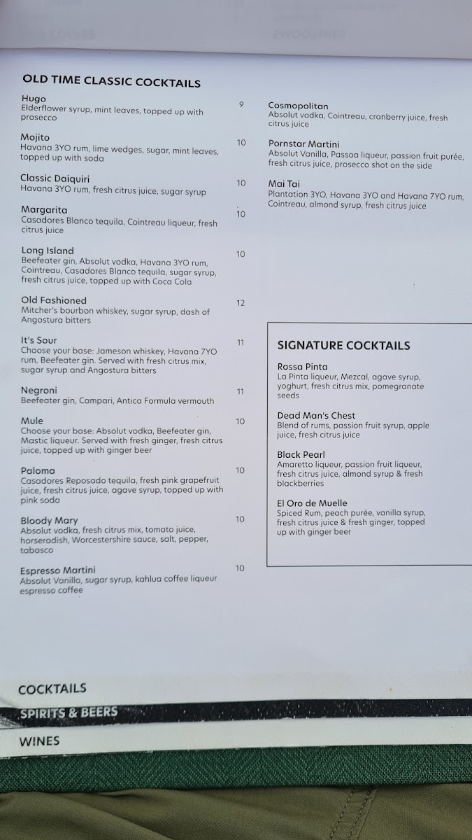 Menu Columbia Pier-3