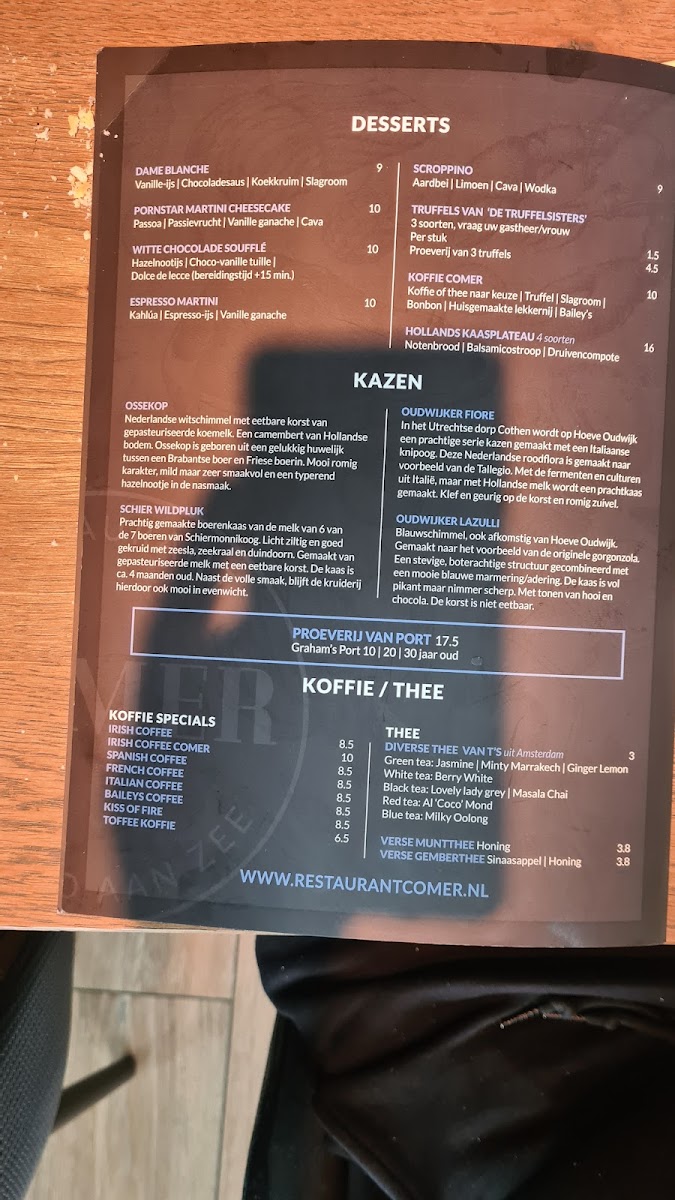 Menu Comer Egmond Aan Zee-2