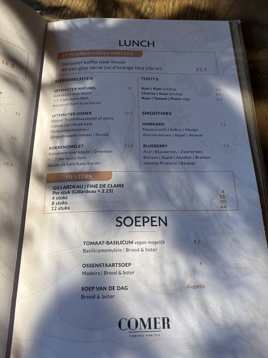Menu Comer Egmond Aan Zee-3