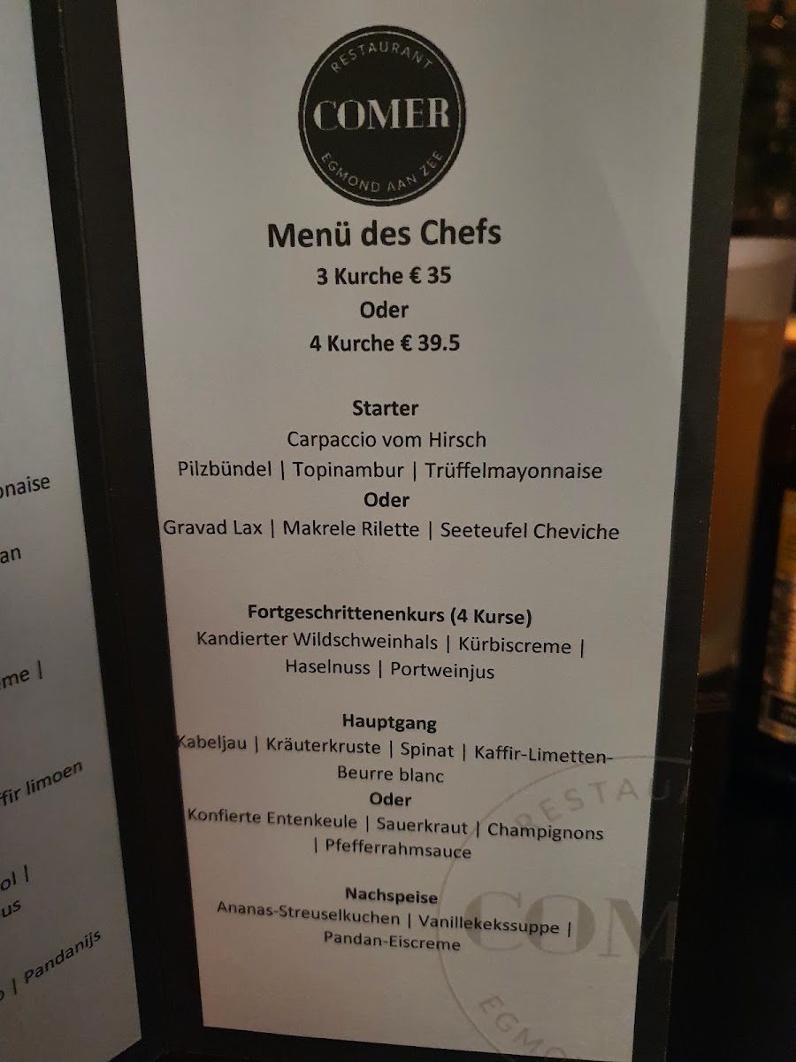Menu Comer Egmond Aan Zee-8