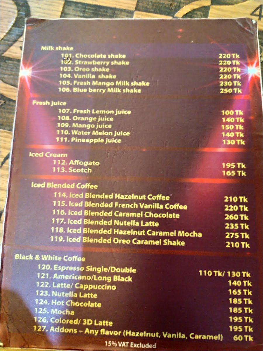 Menu Comic Cafe Dhanmondi-2