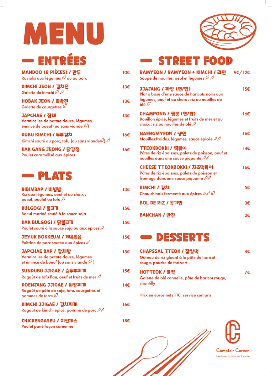 Menu Comptoir Coréen - Soju Bar-1