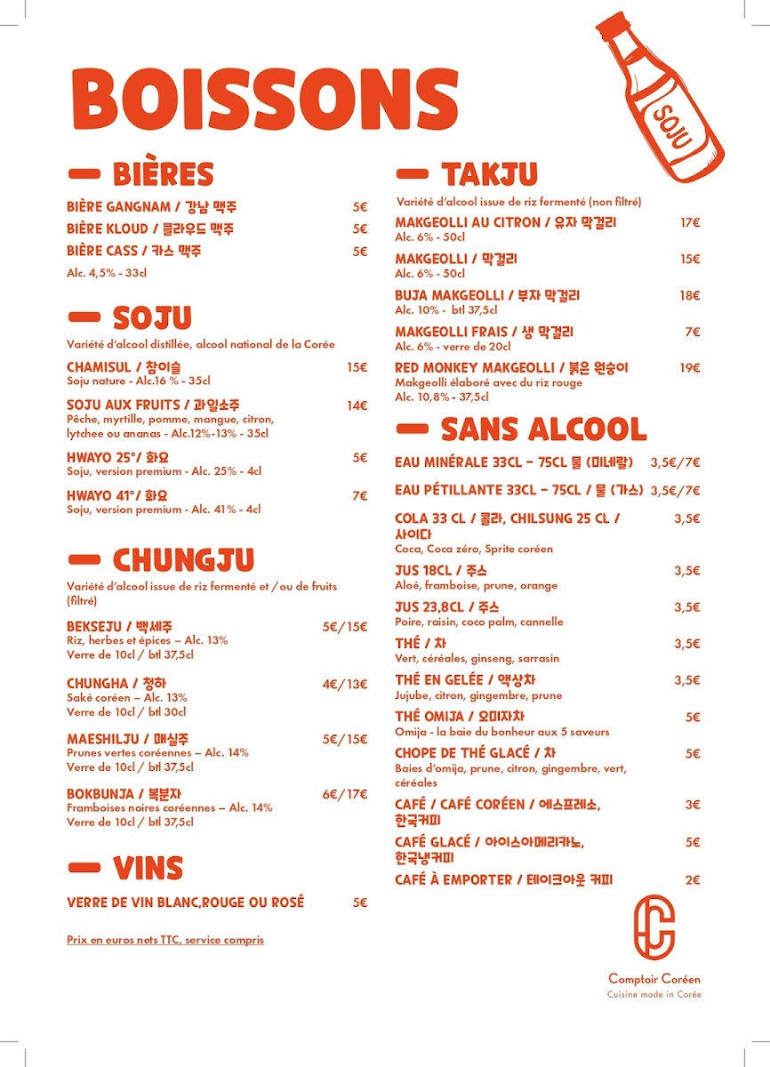 Menu Comptoir Coréen - Soju Bar-4