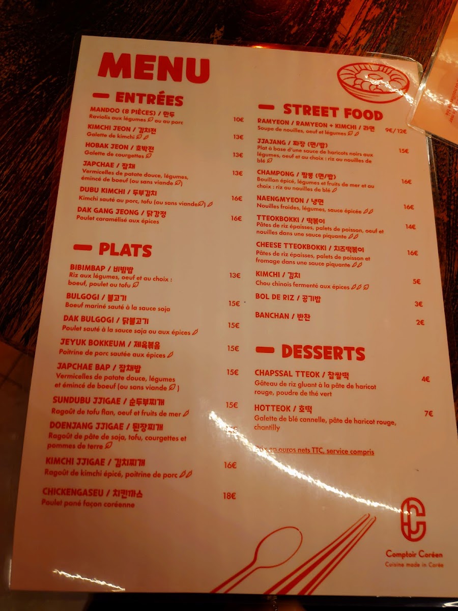Menu Comptoir Coréen - Soju Bar-7