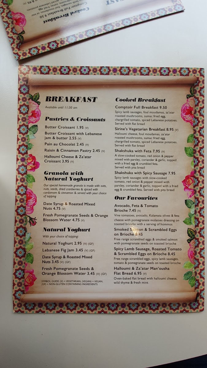 Menu Comptoir Libanais Exeter-9