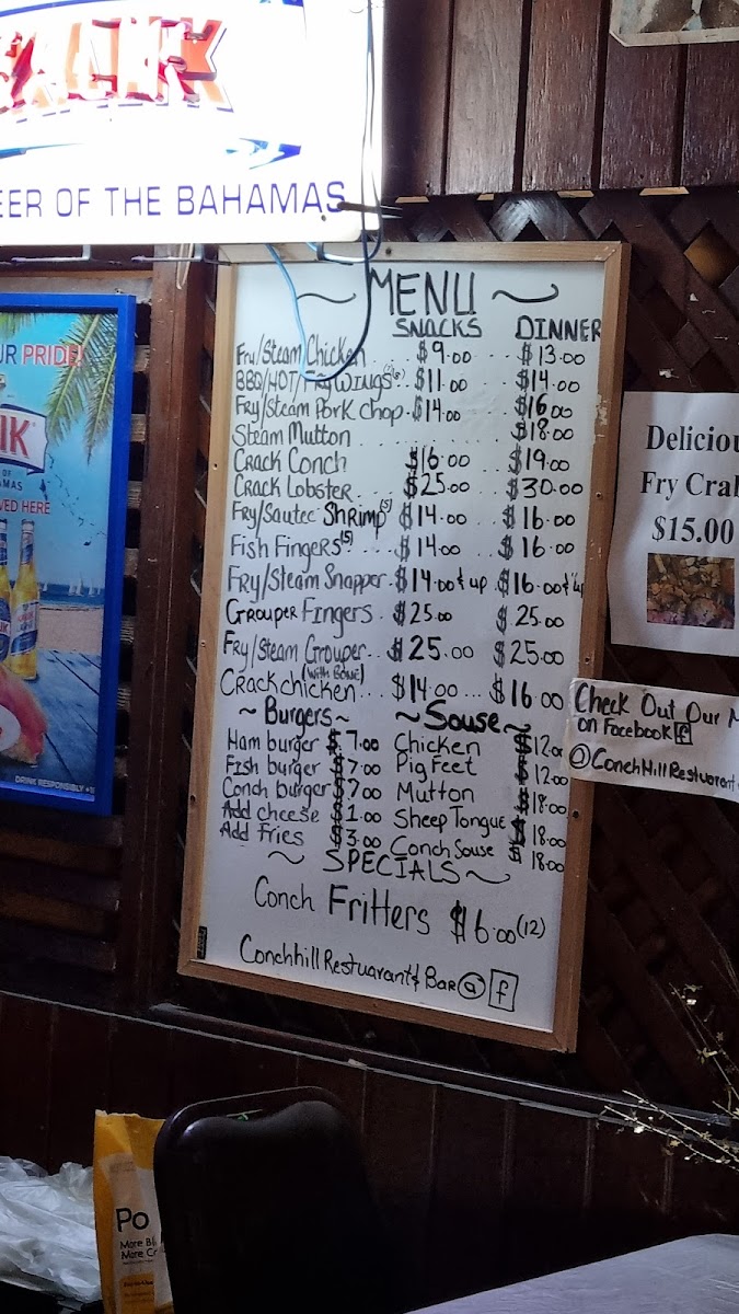 Menu Conch Hill Resturant & Bar-3