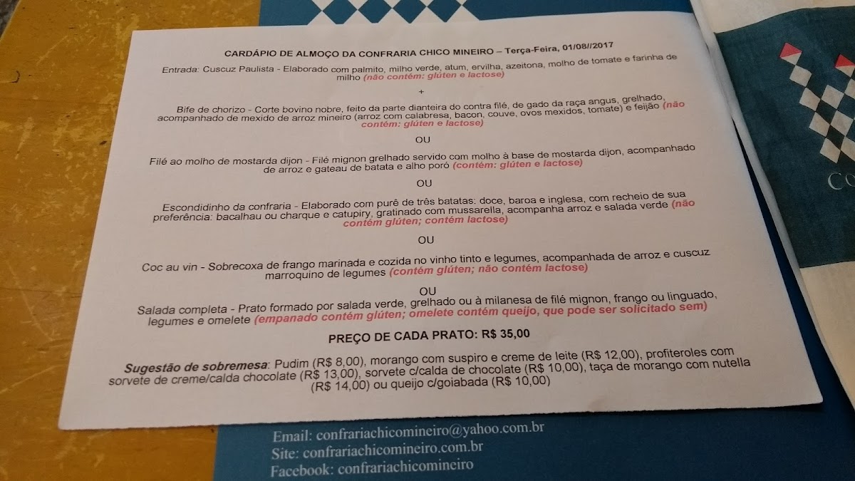 Menu Confectionery And Café Chico Mineiro-10