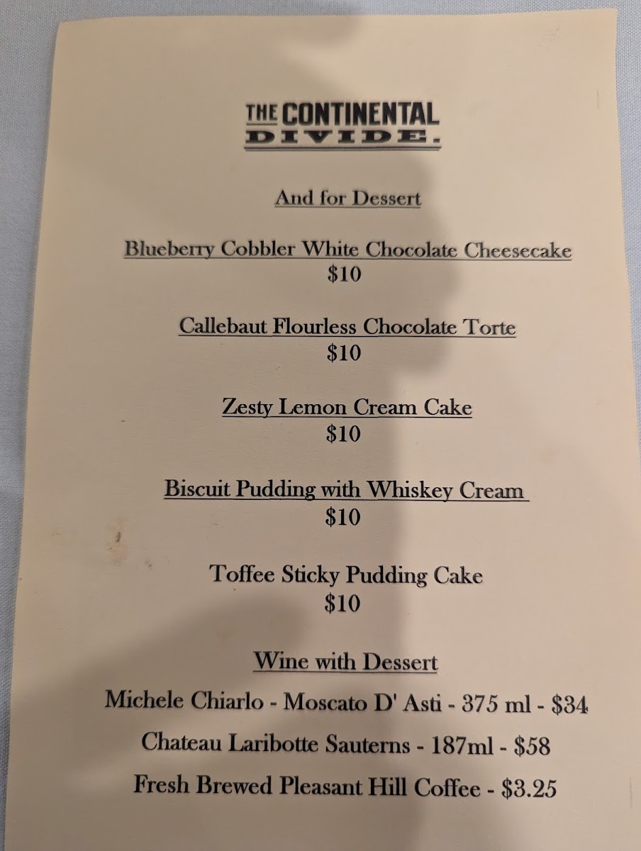 Menu Continental Divide Restaurant-1