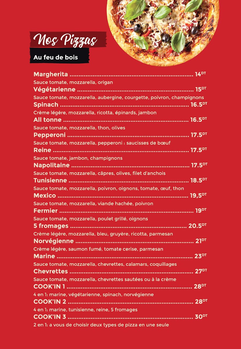 Menu Cook'in Restaurant La Marsa-1