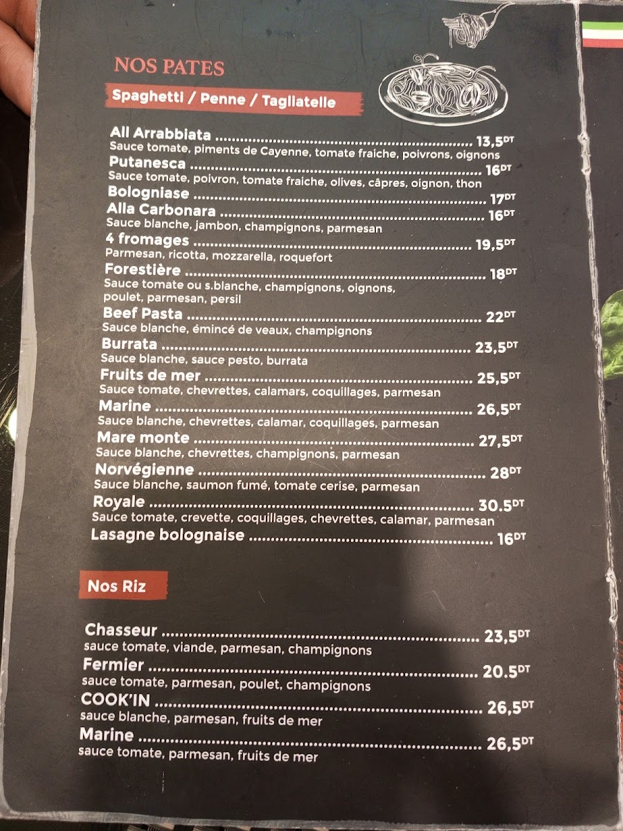Menu Cook'in Restaurant La Marsa-5