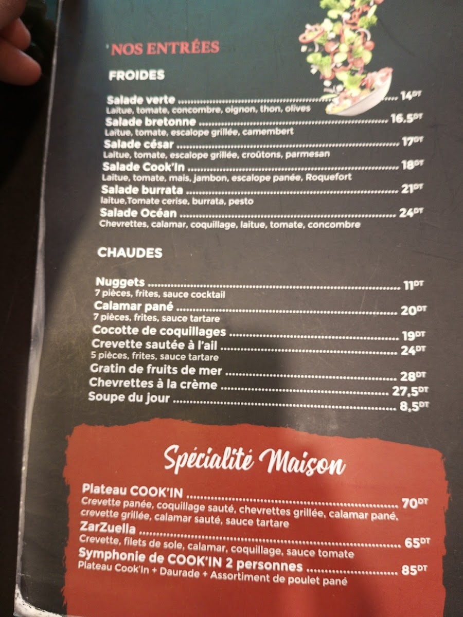 Menu Cook'in Restaurant La Marsa-8