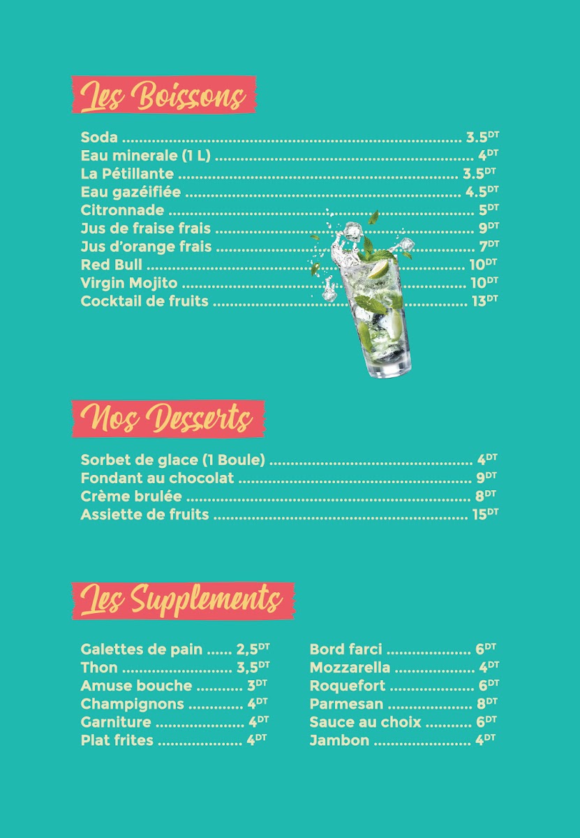 Menu Cook'in Restaurant La Marsa-9