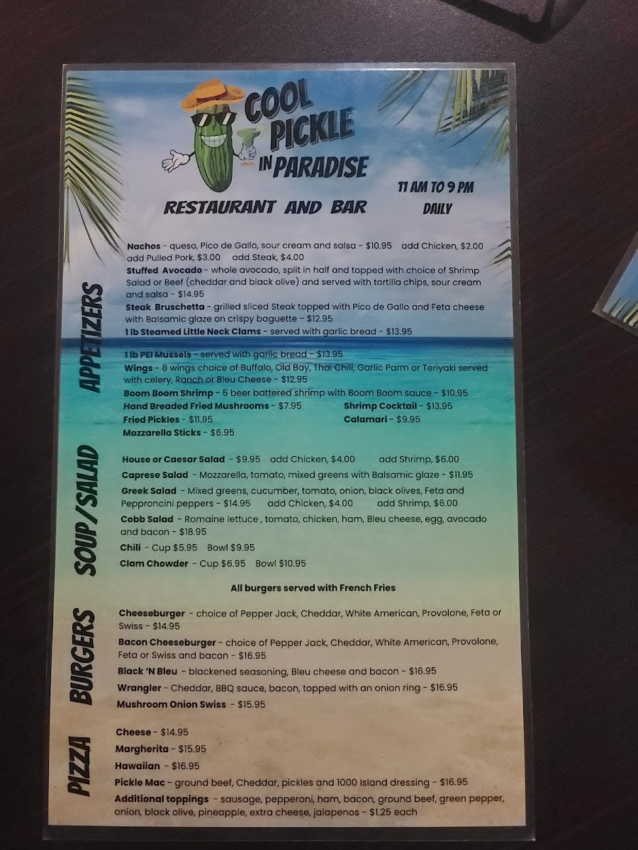 Menu Cool Pickle In Paradise-2