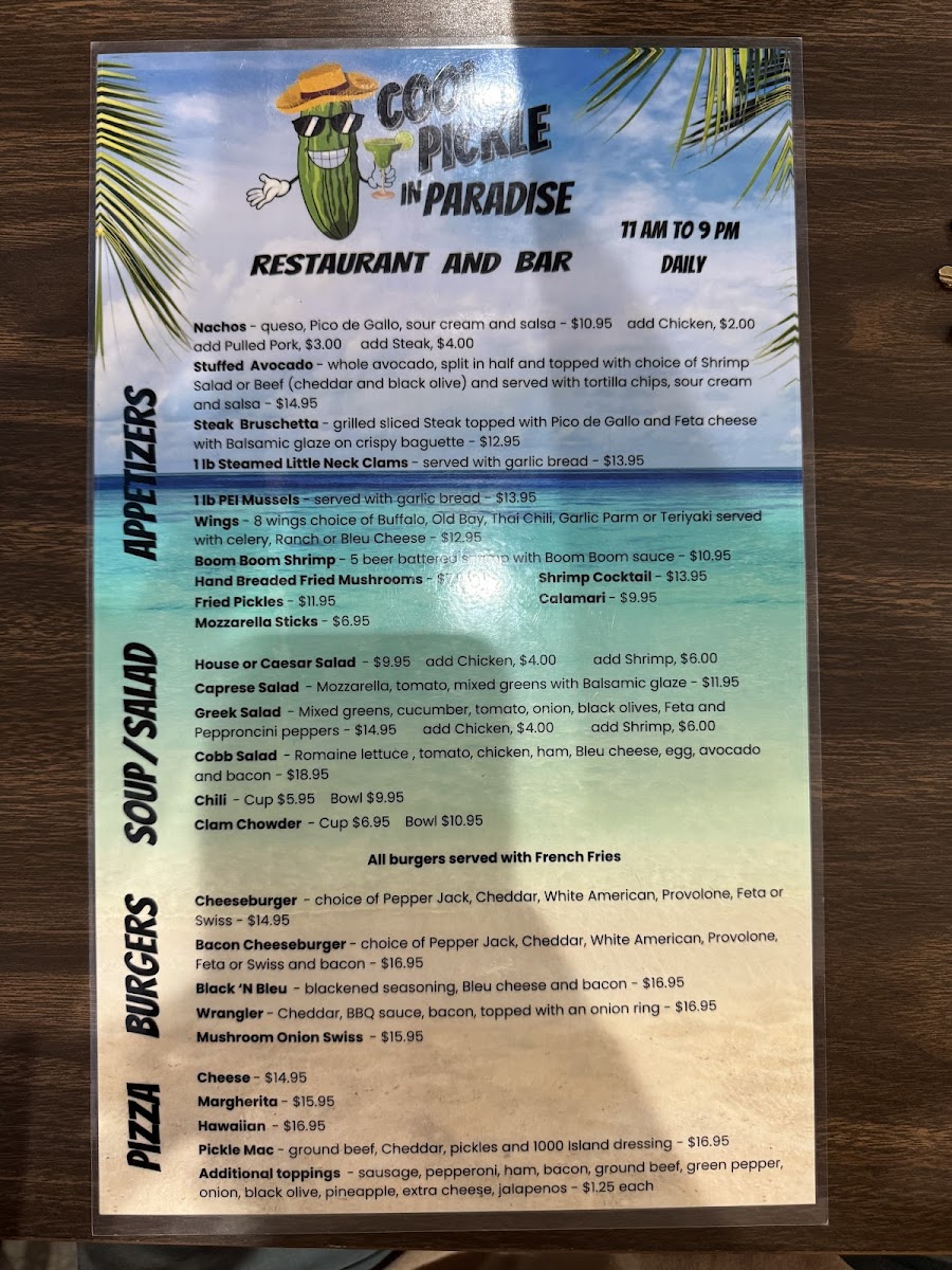 Menu Cool Pickle In Paradise-4