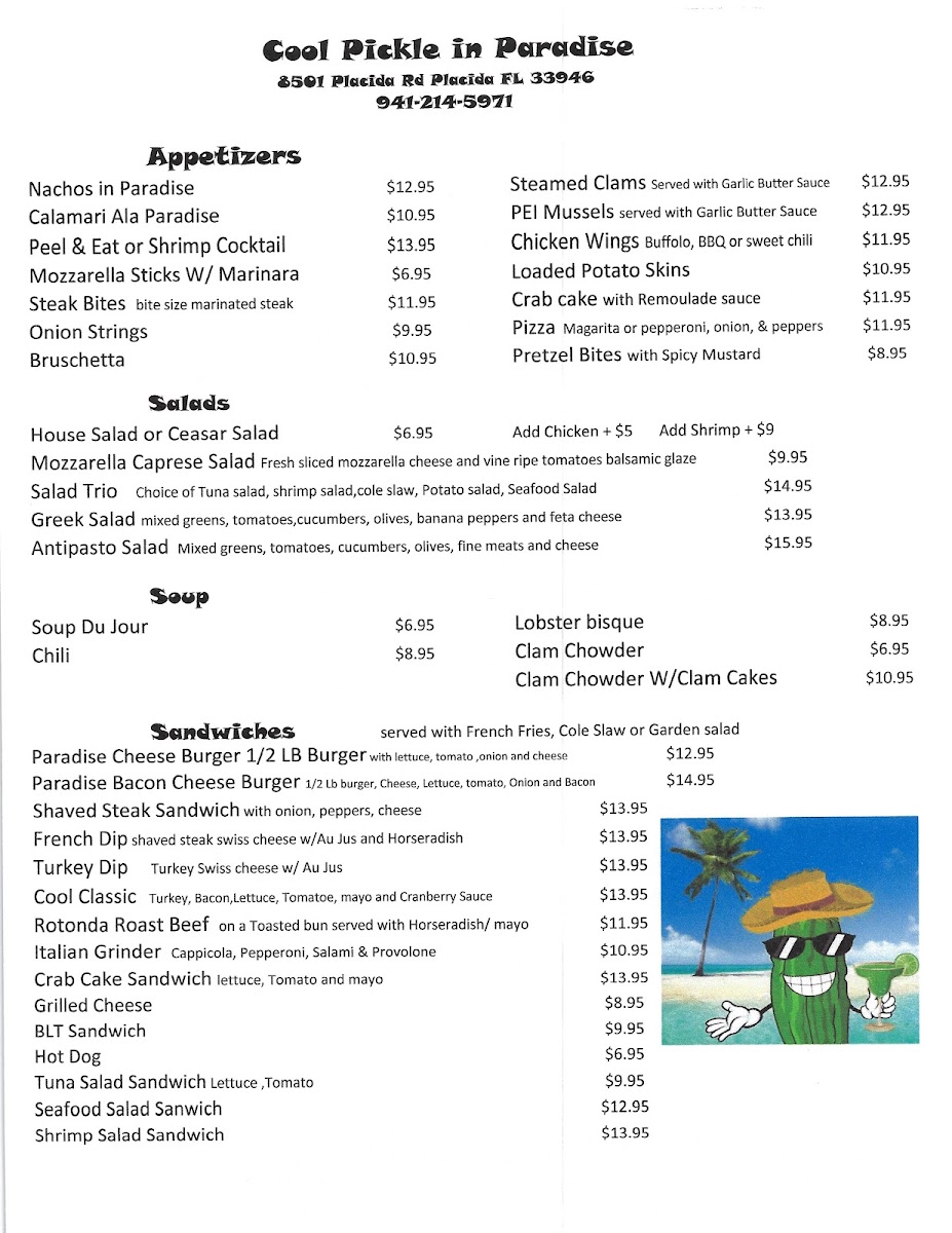 Menu Cool Pickle In Paradise-5