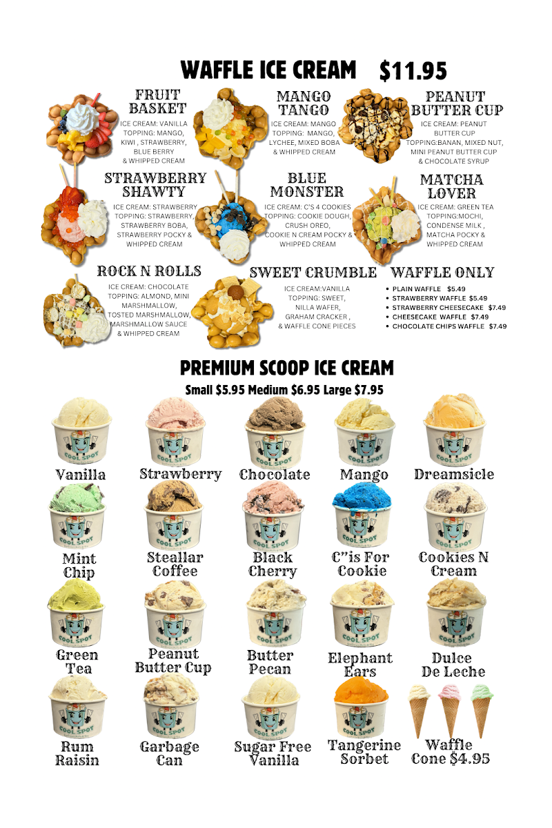 Menu Cool Spot Ice Cream Rolls & Boba Teas-1