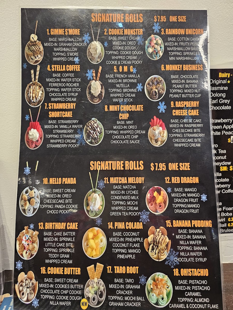 Menu Cool Spot Ice Cream Rolls & Boba Teas-7