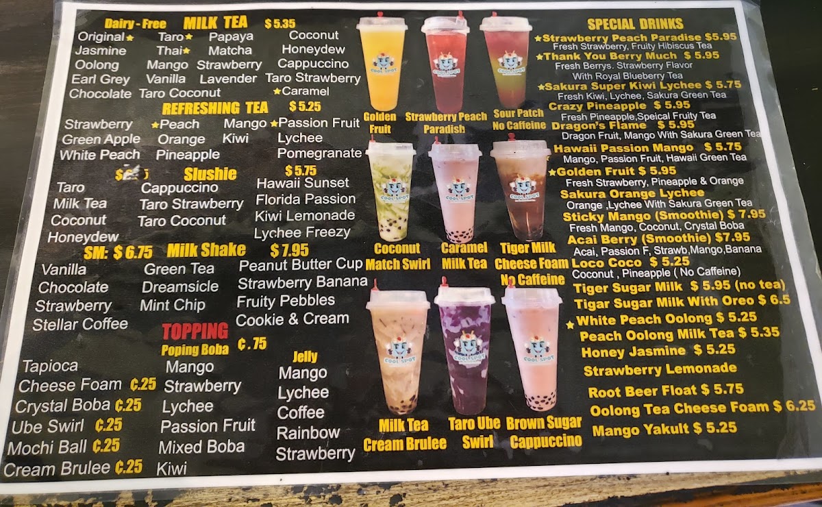 Menu Cool Spot Ice Cream Rolls & Boba Teas-9
