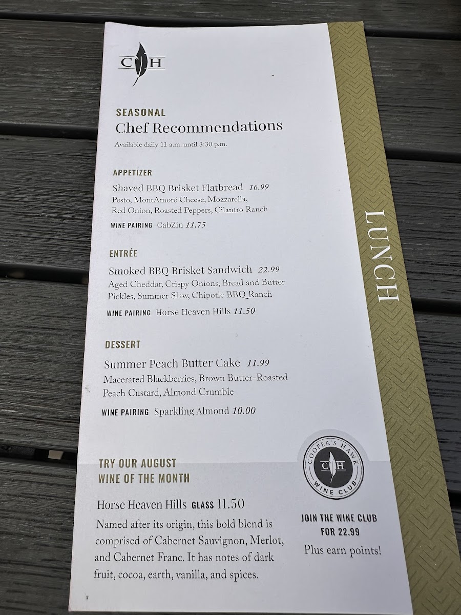 Menu Cooper’S Hawk Winery & Restaurant-6