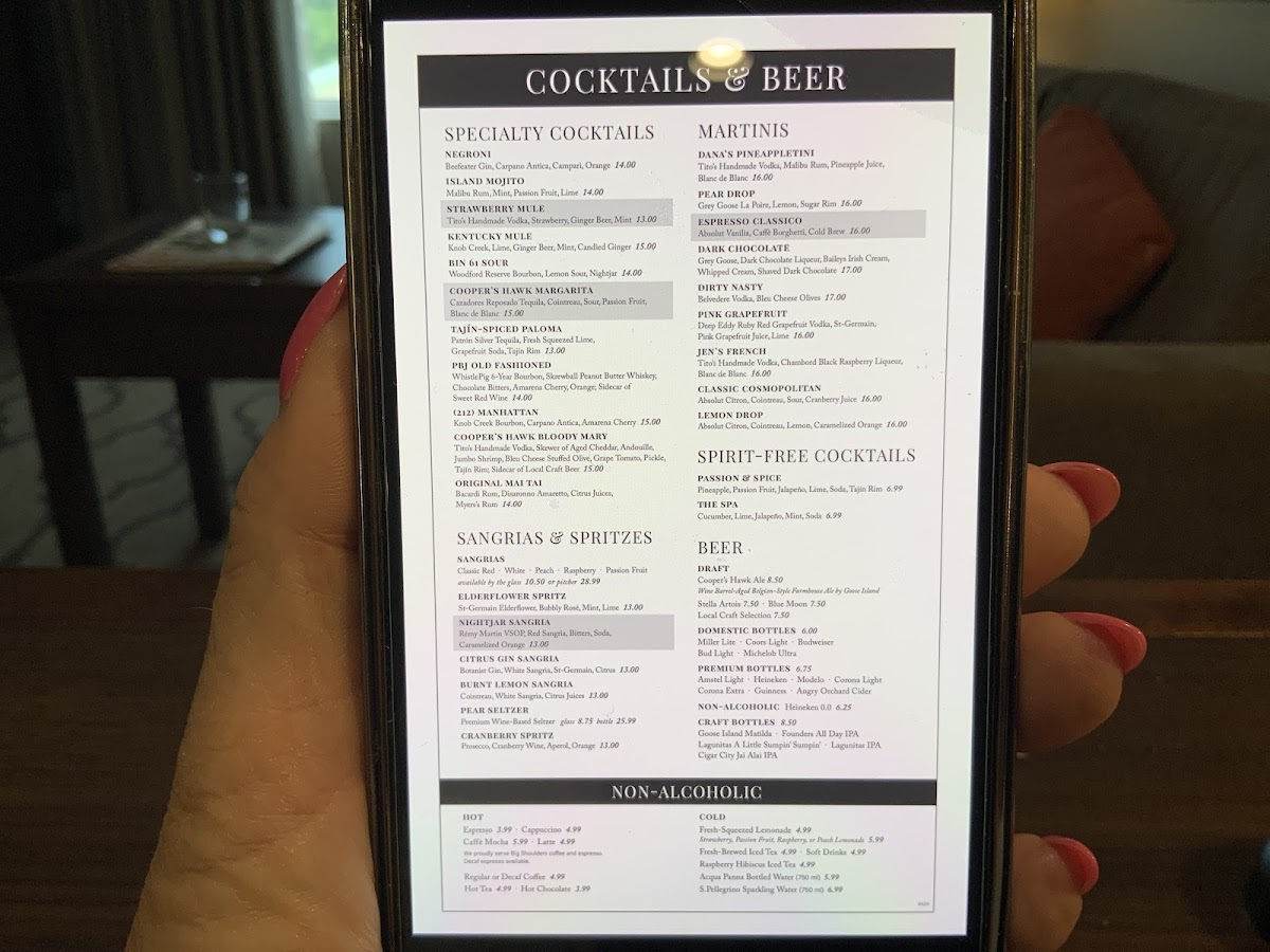 Menu Cooper’S Hawk Winery & Restaurant-9