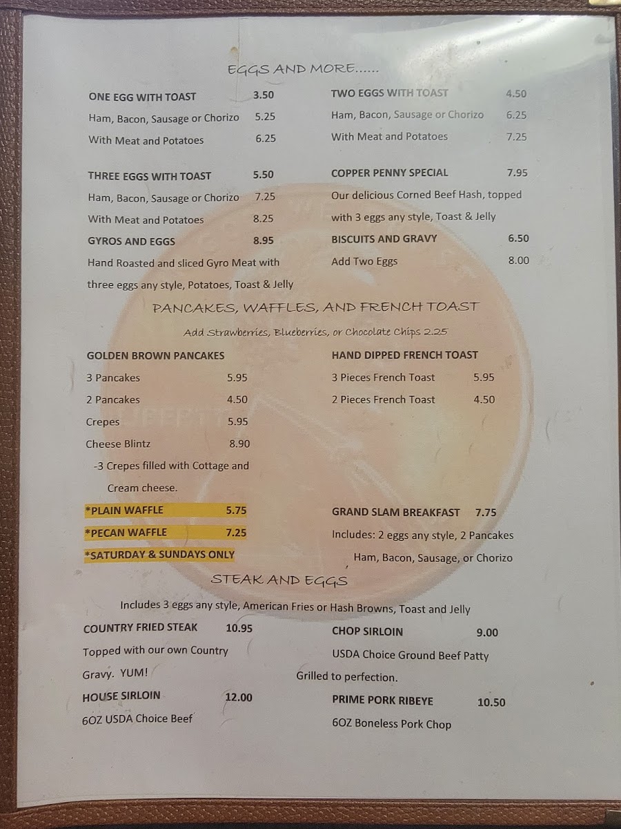 Menu Copper Penny Family Restaurant-2