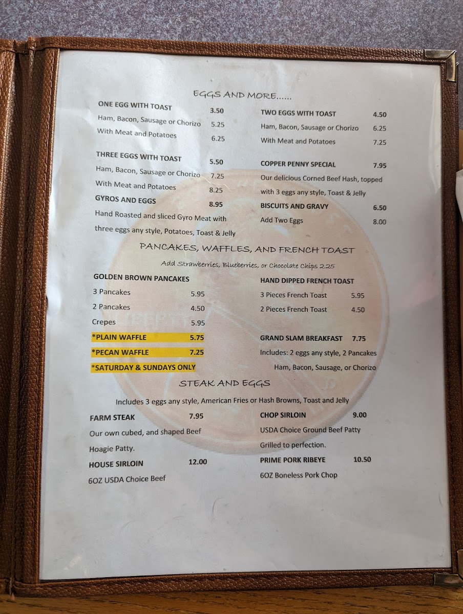 Menu Copper Penny Family Restaurant-6