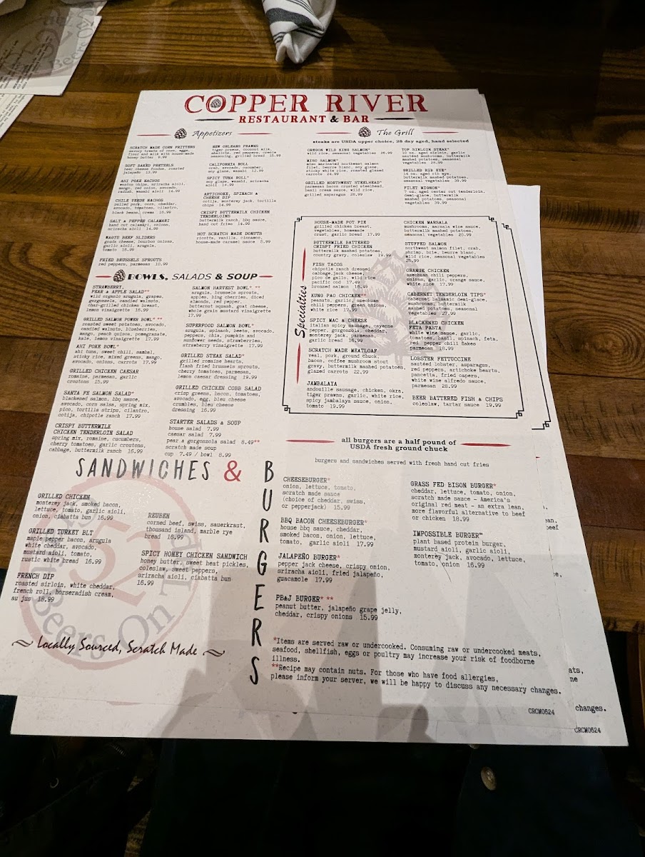 Menu Copper River Restaurant & Bar-8