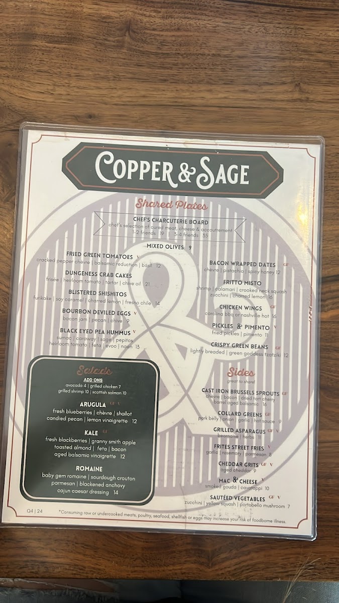 Menu Copper & Sage Goodyear-2