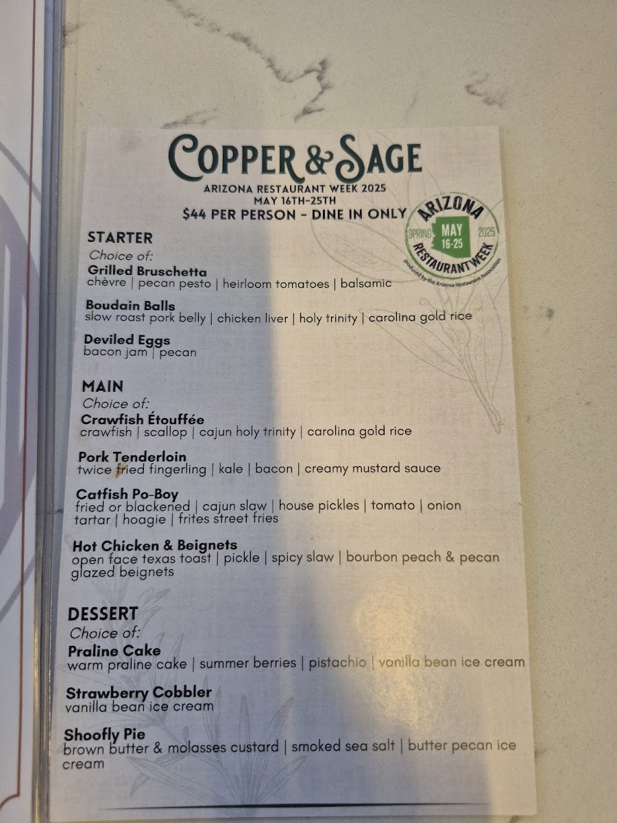 Menu Copper & Sage Goodyear-3